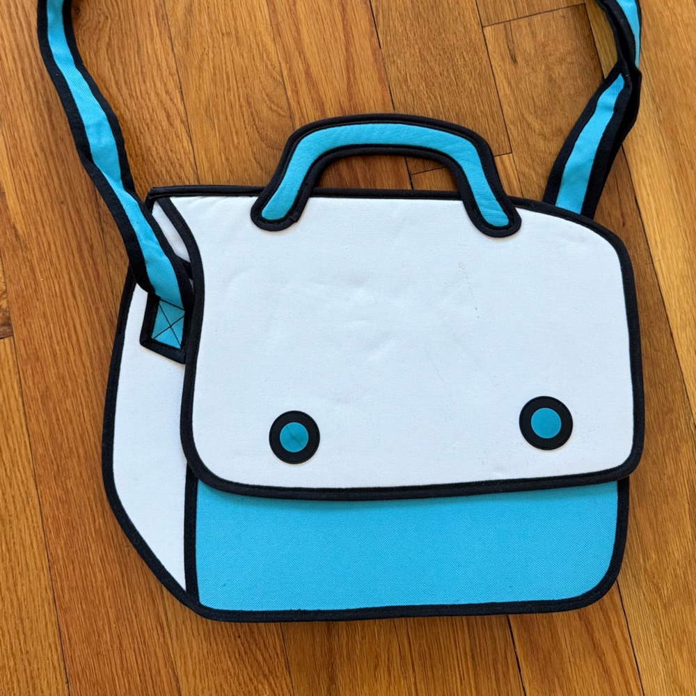 Stylish White and Blue Men's Bag